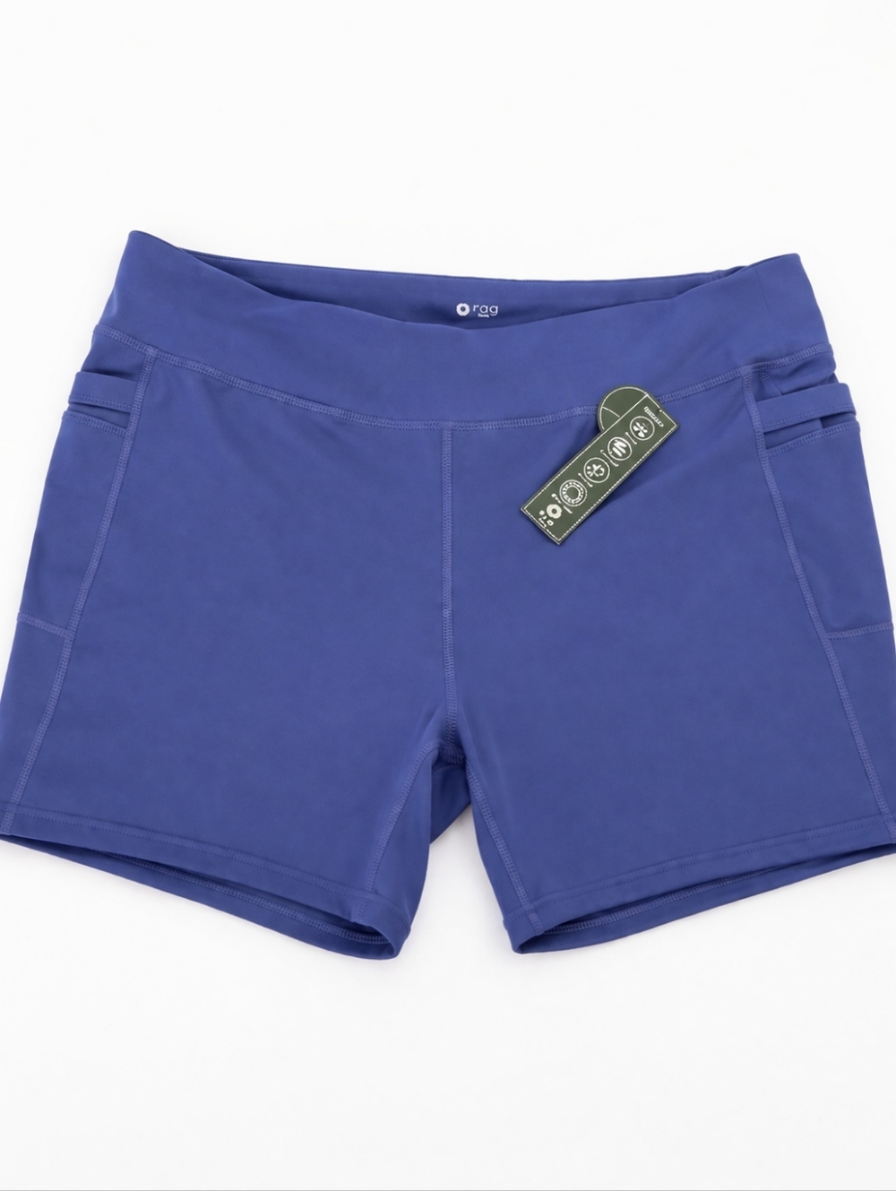 RAG Purple Biker Stretch Women's Athletic Pockets Shorts 3X Plus
